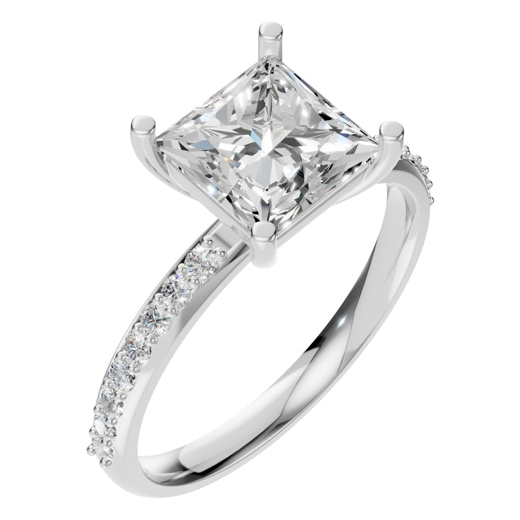 RI-6740 White Gold Ring SET - Main View