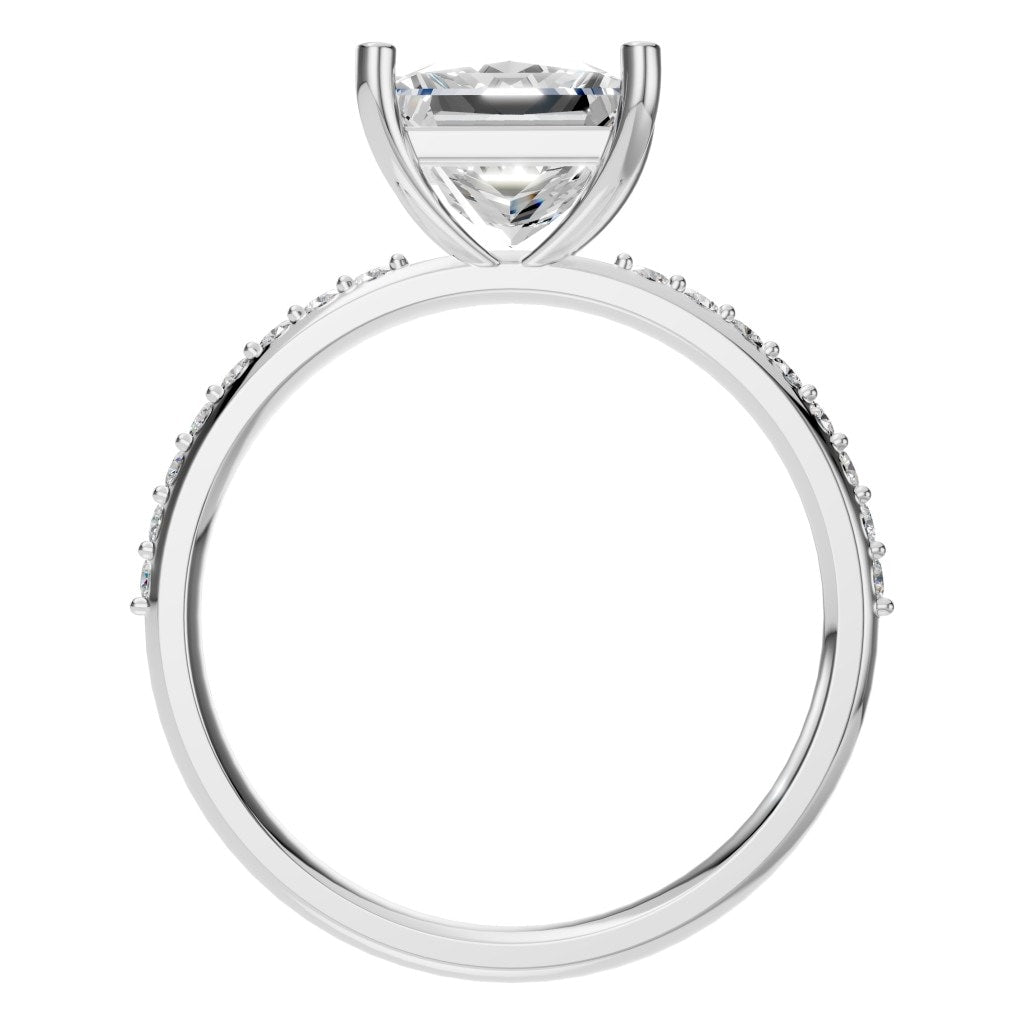 RI-6740 White Gold Ring SET - Top View