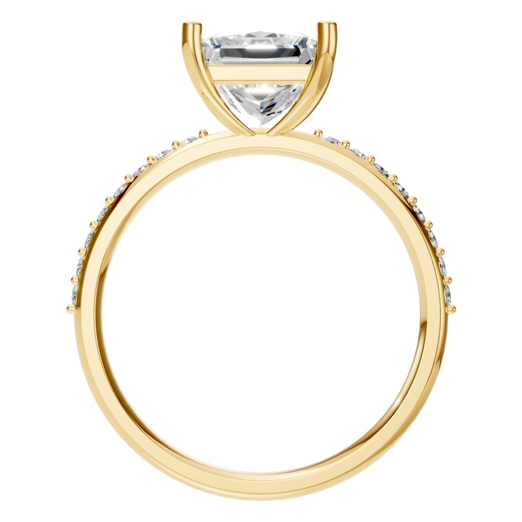 RI-6740 Yellow Gold Ring SET - Top View