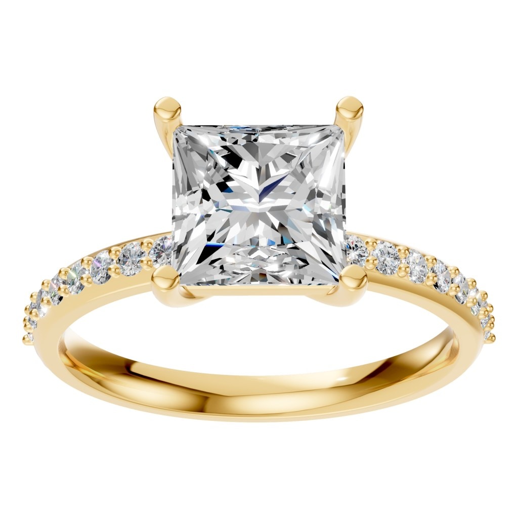 RI-6740 Yellow Gold Ring SET - Front View