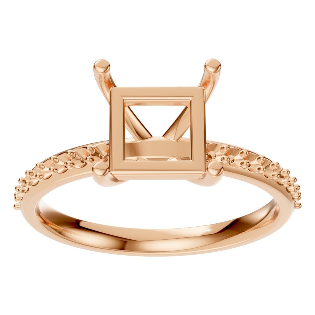 RI-6740 Rose Gold Ring UNSET - Front View