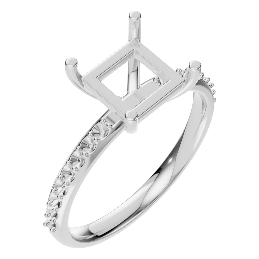 RI-6740 White Gold Ring UNSET - Main View