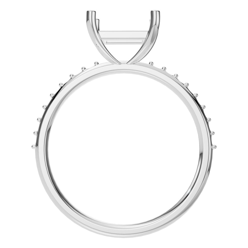 RI-6740 White Gold Ring UNSET - Top View