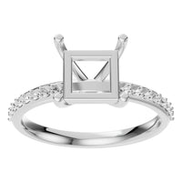 RI-6740 White Gold Ring UNSET - Front View
