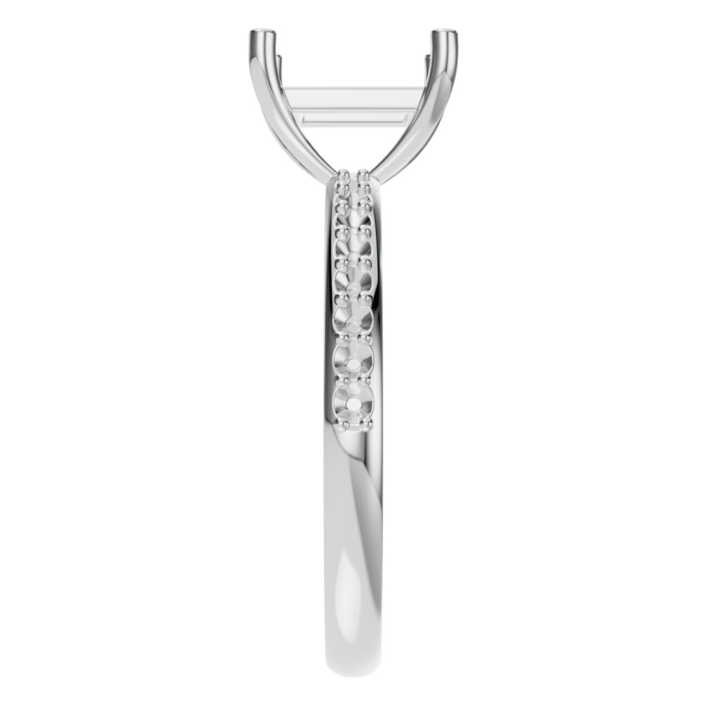 RI-6740 White Gold Ring UNSET - Side View