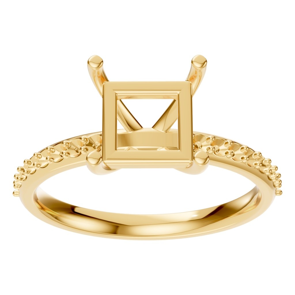RI-6740 Yellow Gold Ring UNSET - Front View