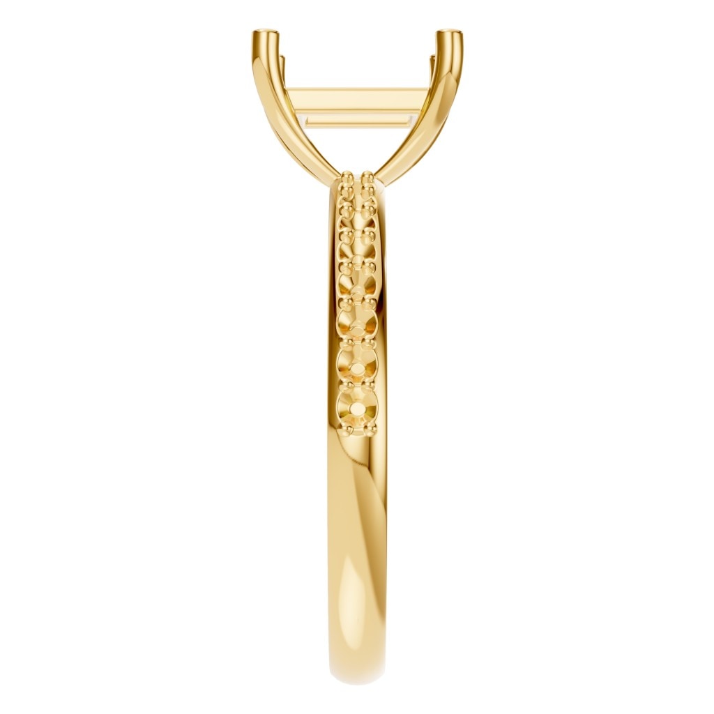 RI-6740 Yellow Gold Ring UNSET - Side View