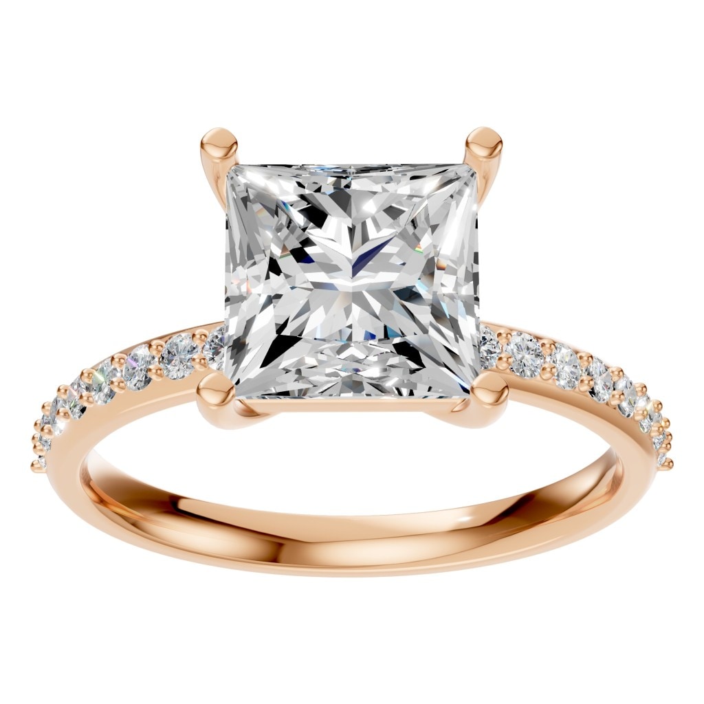 RI-6740 Rose Gold Ring SET - Front View