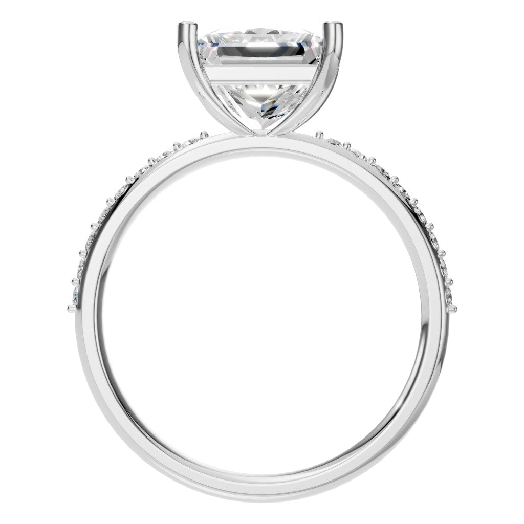 RI-6740 White Gold Ring SET - Top View