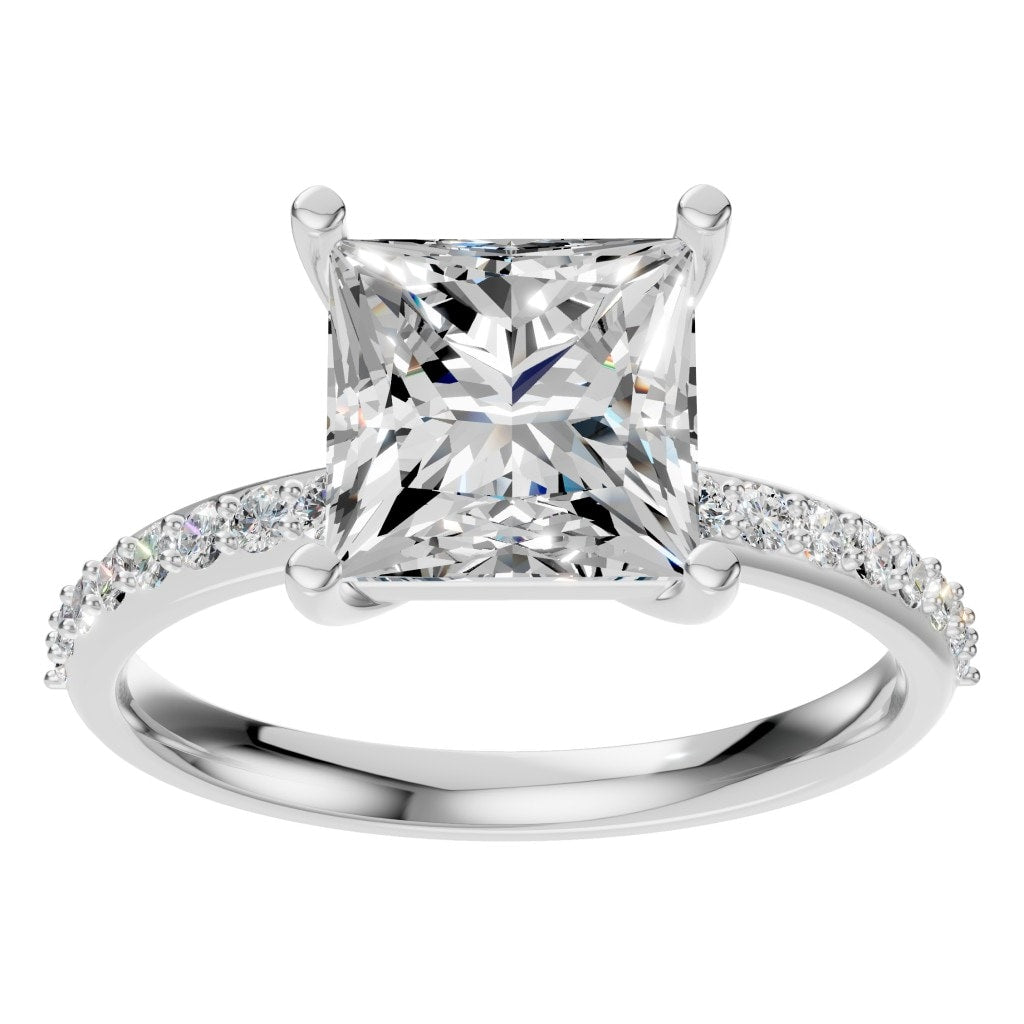 RI-6740 White Gold Ring SET - Front View