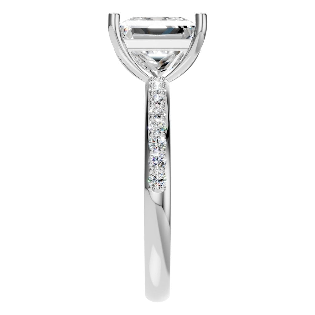 RI-6740 White Gold Ring SET - Side View