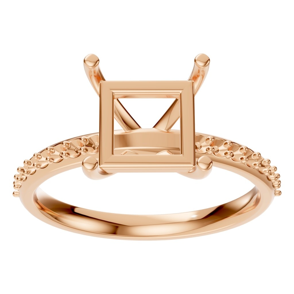 RI-6740 Rose Gold Ring UNSET - Front View