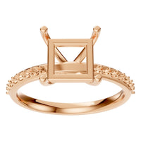 RI-6740 Rose Gold Ring UNSET - Front View