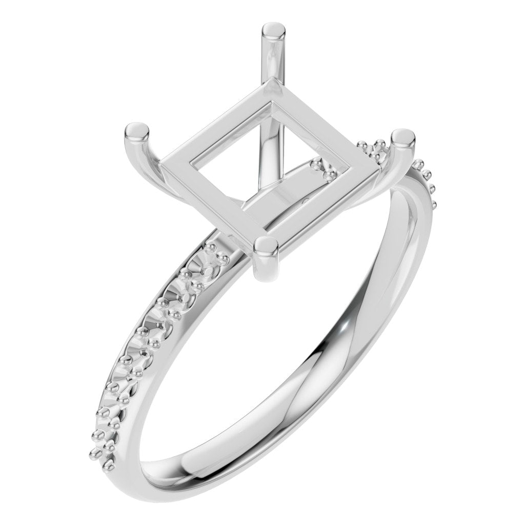 RI-6740 White Gold Ring UNSET - Main View