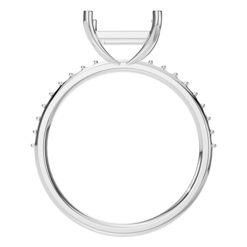 RI-6740 White Gold Ring UNSET - Top View