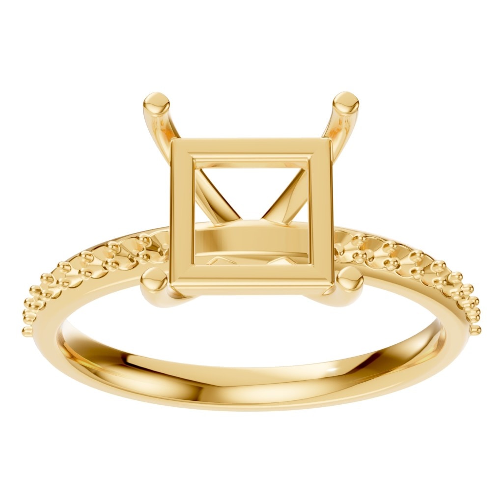 RI-6740 Yellow Gold Ring UNSET - Front View