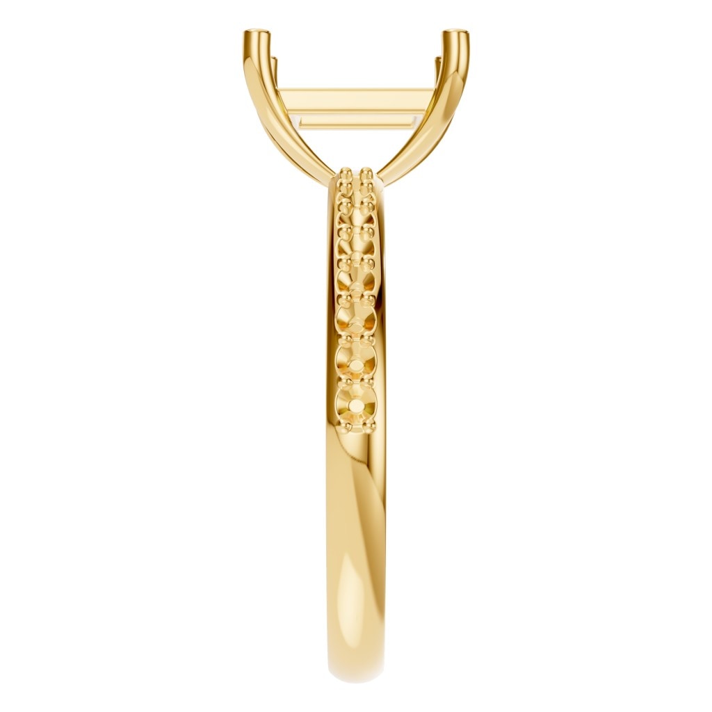 RI-6740 Yellow Gold Ring UNSET - Side View