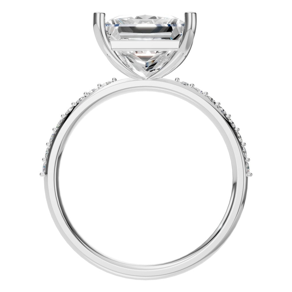 RI-6740 White Gold Ring SET - Top View