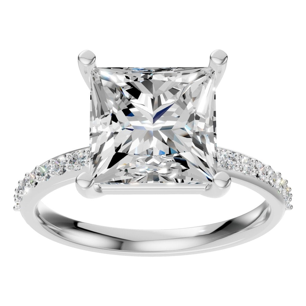 RI-6740 White Gold Ring SET - Front View