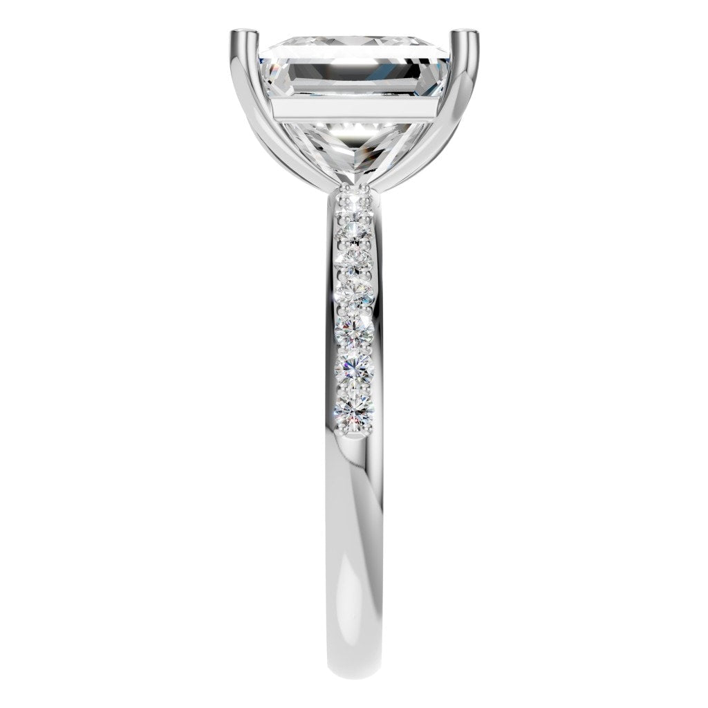 RI-6740 White Gold Ring SET - Side View