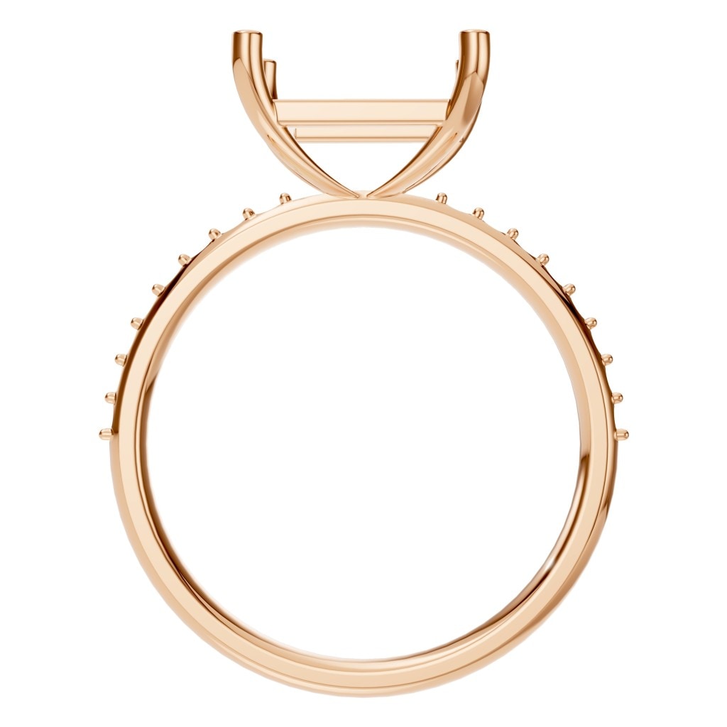 RI-6740 Rose Gold Ring UNSET - Top View