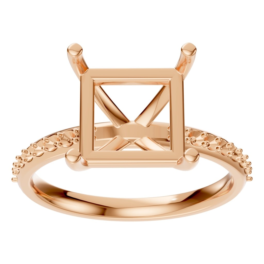 RI-6740 Rose Gold Ring UNSET - Front View