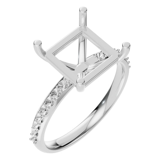 RI-6740 White Gold Ring UNSET - Main View
