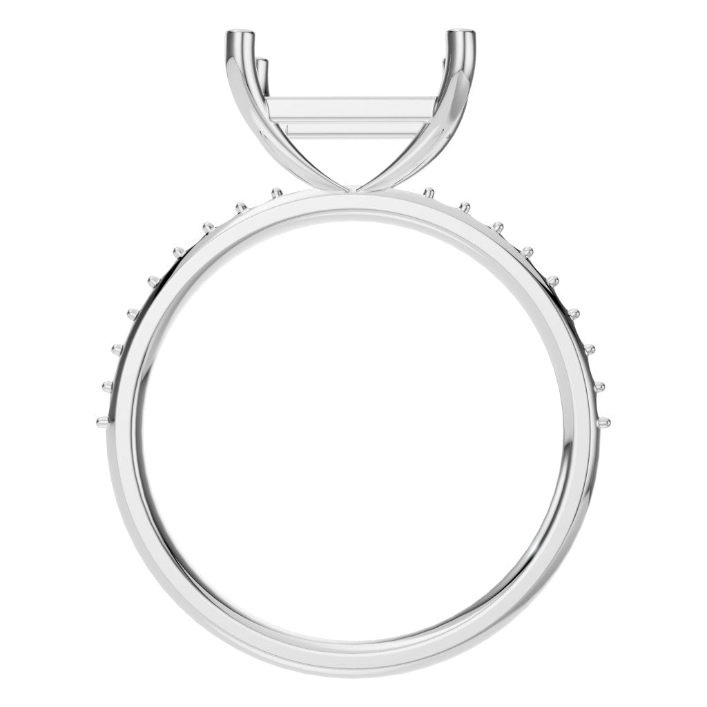 RI-6740 White Gold Ring UNSET - Top View