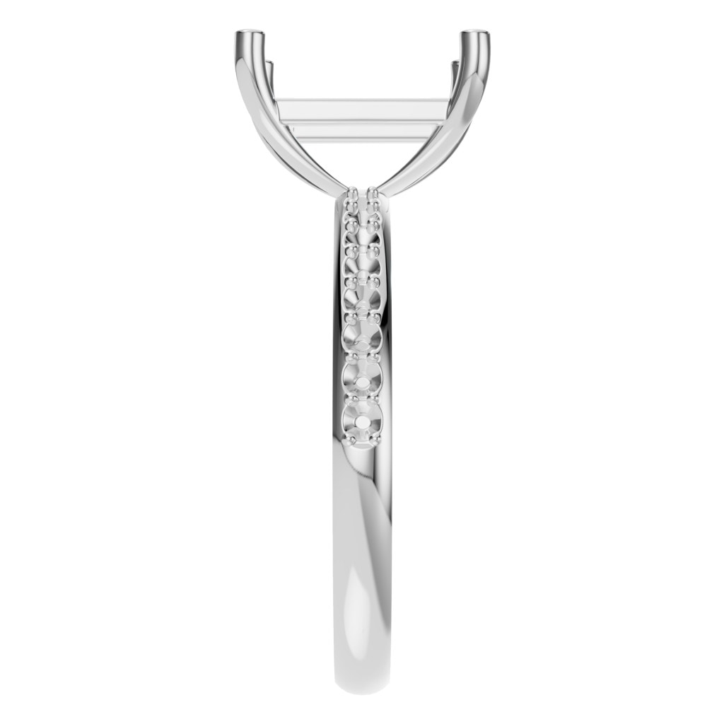 RI-6740 White Gold Ring UNSET - Side View