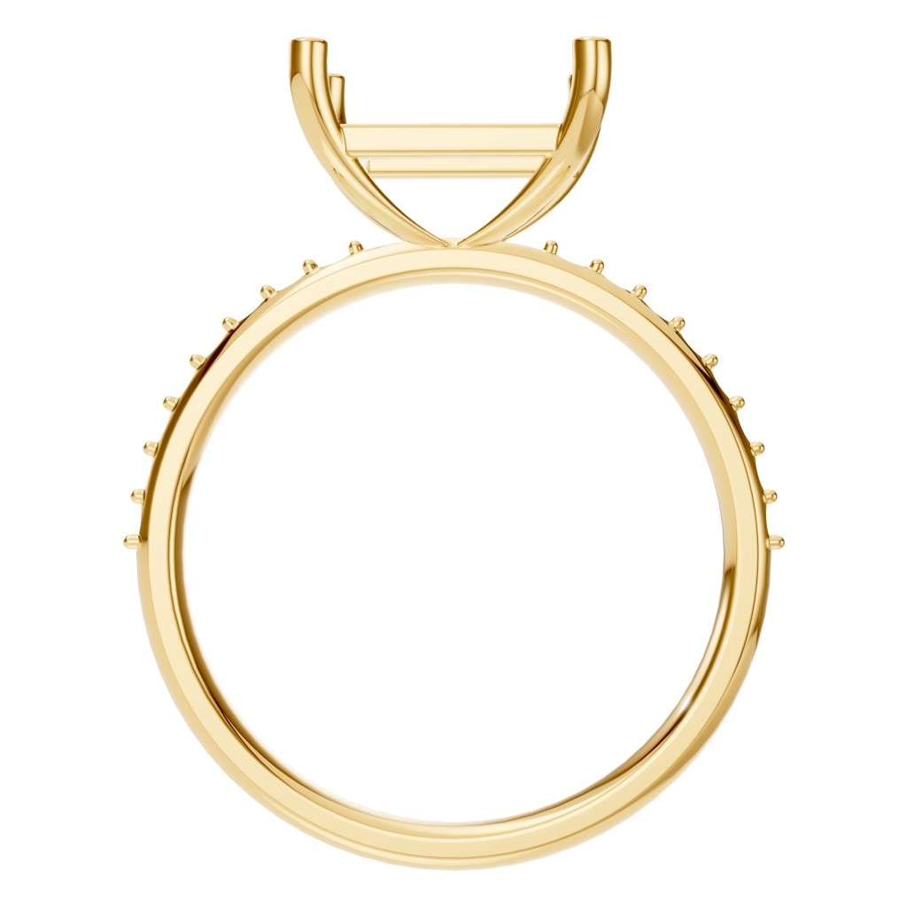 RI-6740 Yellow Gold Ring UNSET - Top View