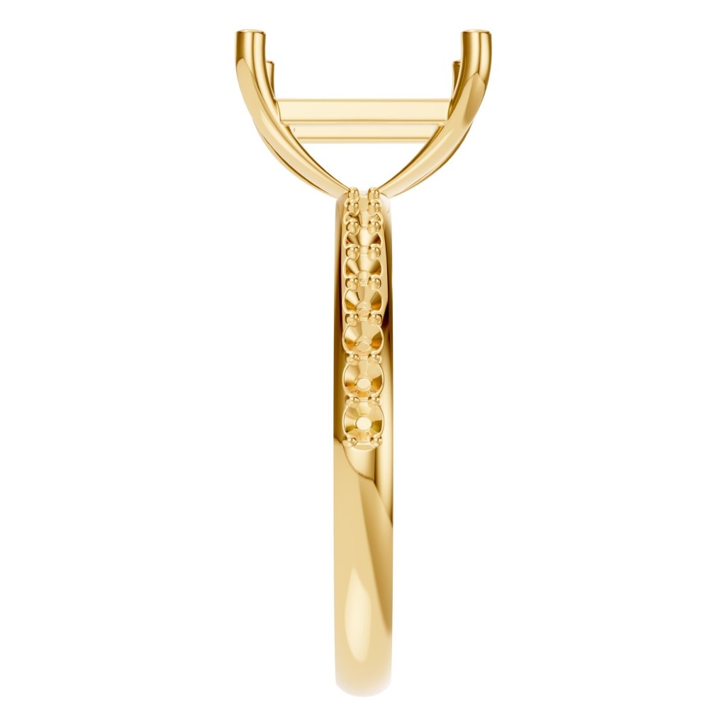 RI-6740 Yellow Gold Ring UNSET - Side View