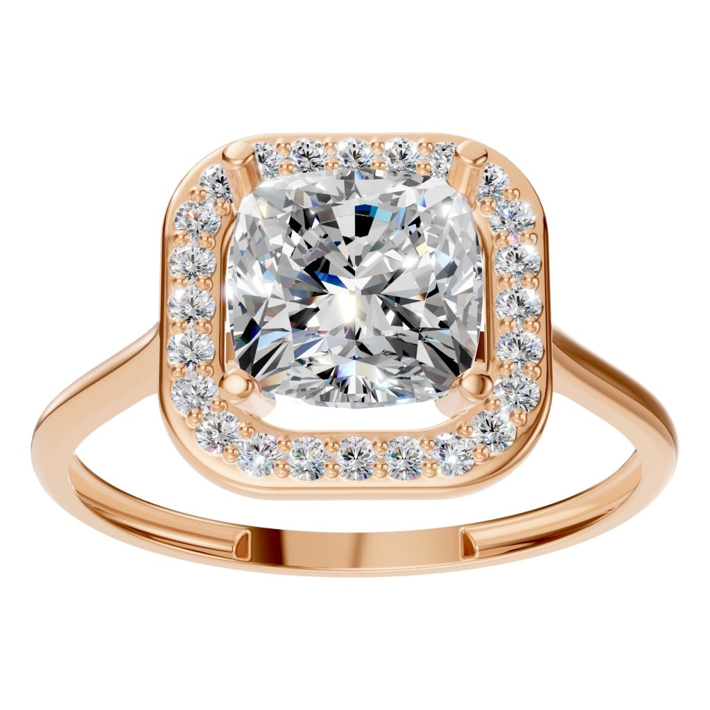 RI-6765 Rose Gold Ring SET - Front View