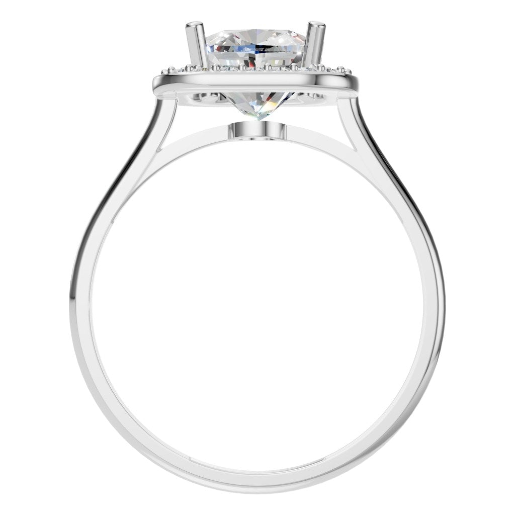 RI-6765 White Gold Ring SET - Top View