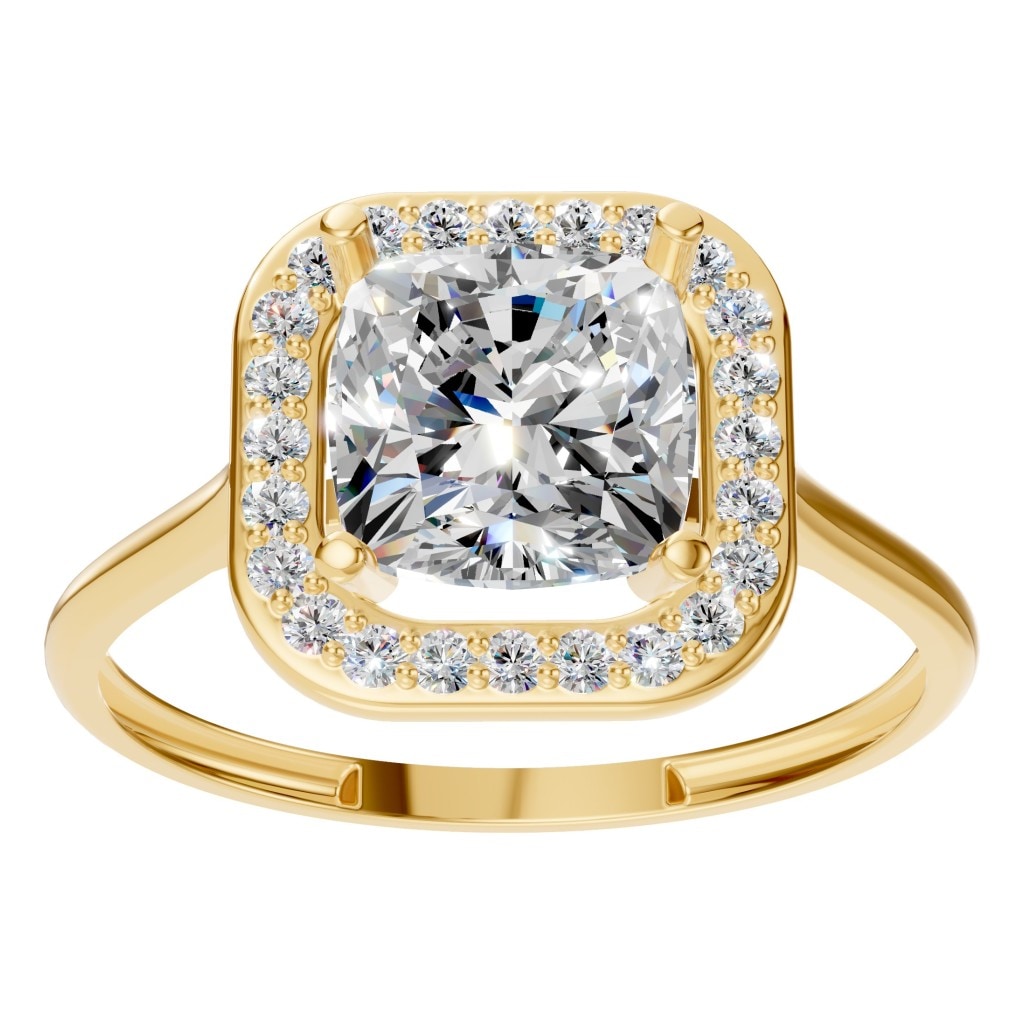RI-6765 Yellow Gold Ring SET - Front View