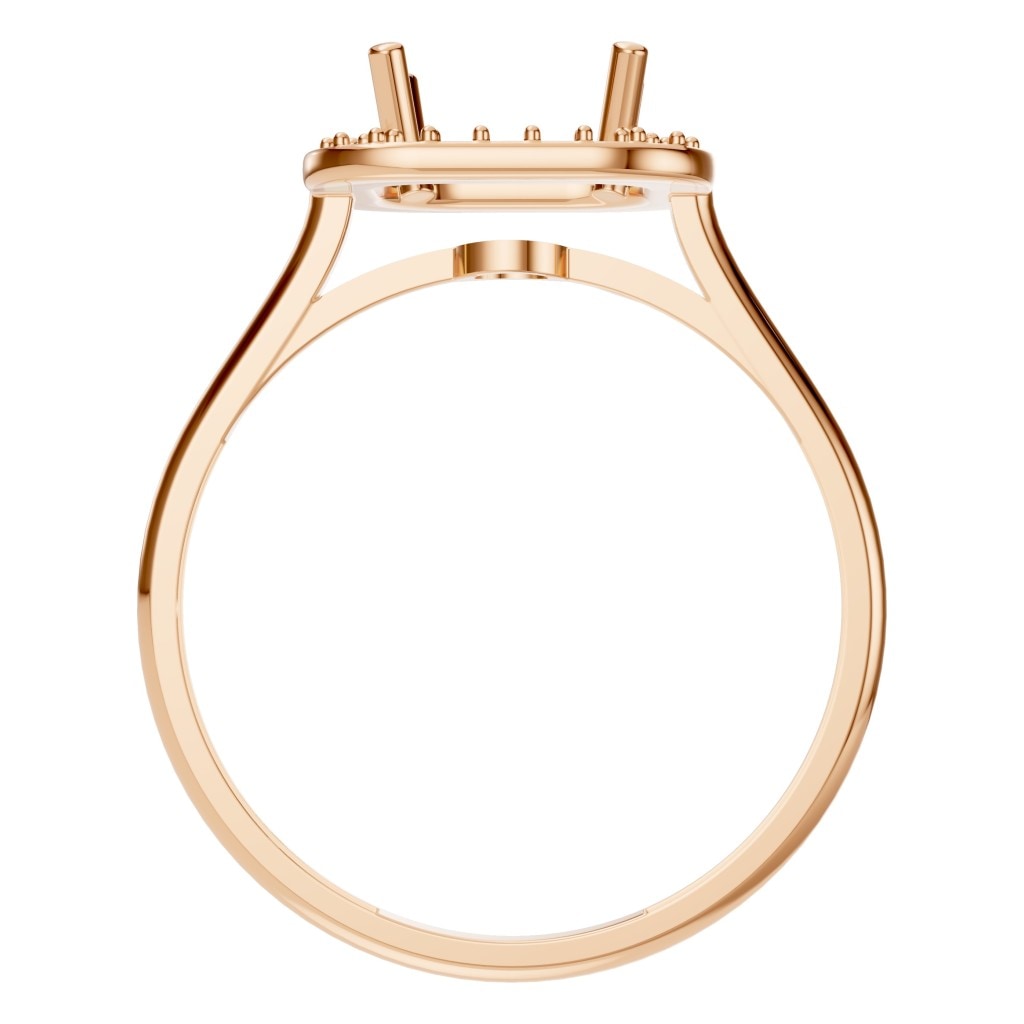 RI-6765 Rose Gold Ring UNSET - Top View