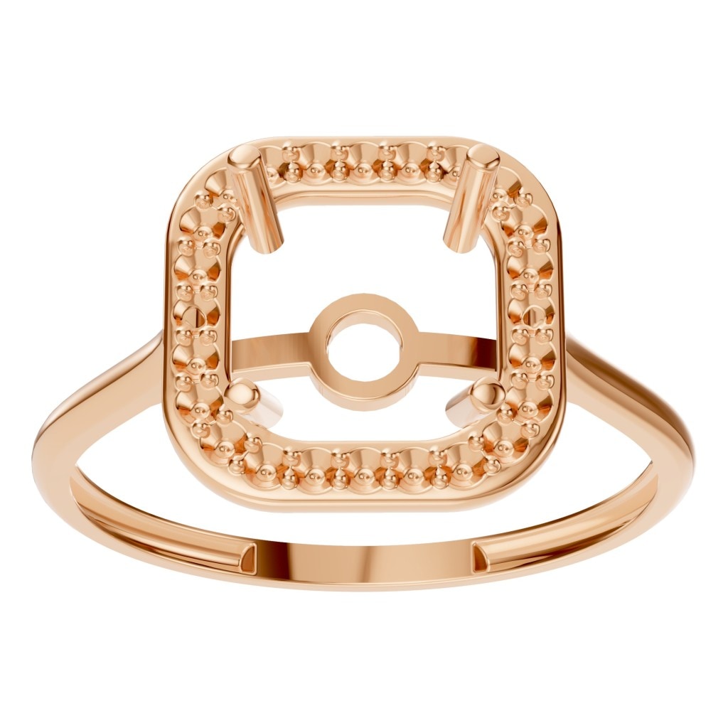 RI-6765 Rose Gold Ring UNSET - Front View