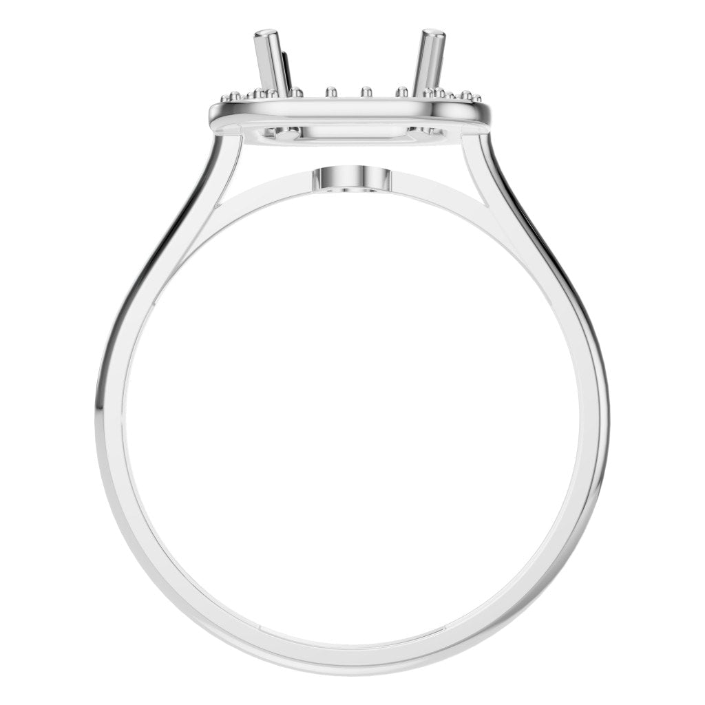 RI-6765 White Gold Ring UNSET - Top View