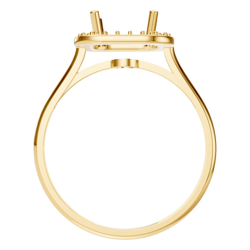RI-6765 Yellow Gold Ring UNSET - Top View