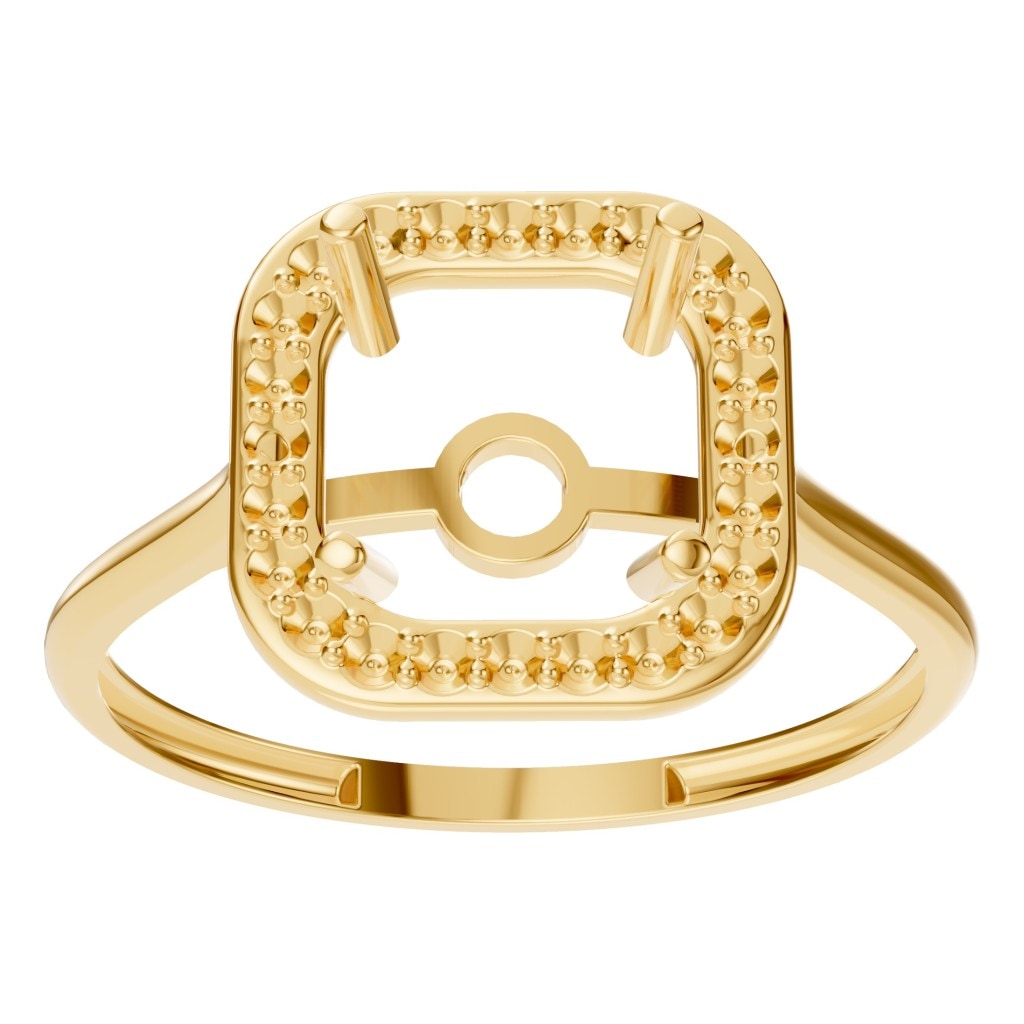 RI-6765 Yellow Gold Ring UNSET - Front View