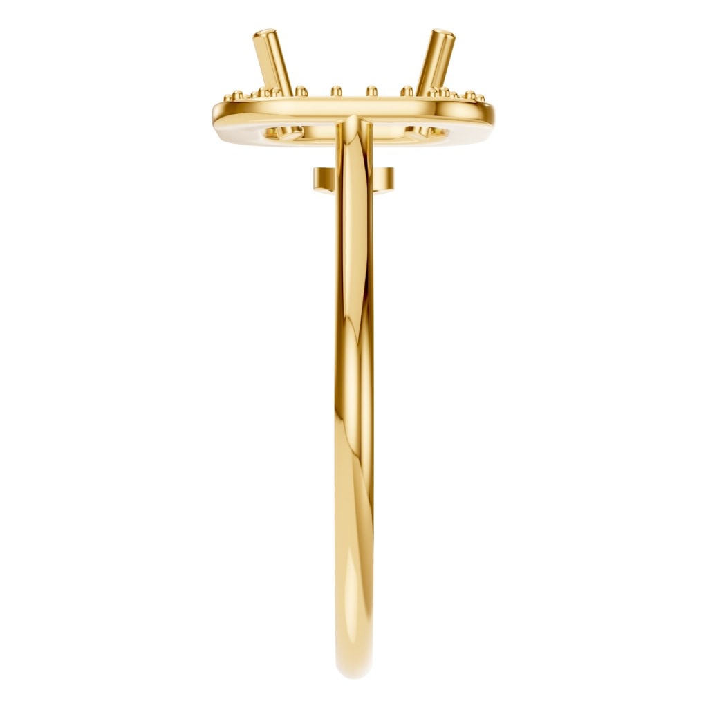 RI-6765 Yellow Gold Ring UNSET - Side View