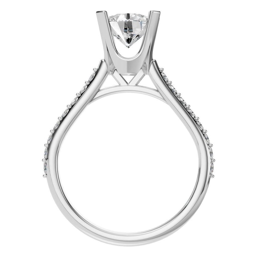 RI-6903 White Gold Ring SET - Top View
