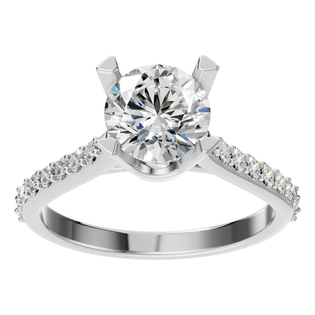 RI-6903 White Gold Ring SET - Front View