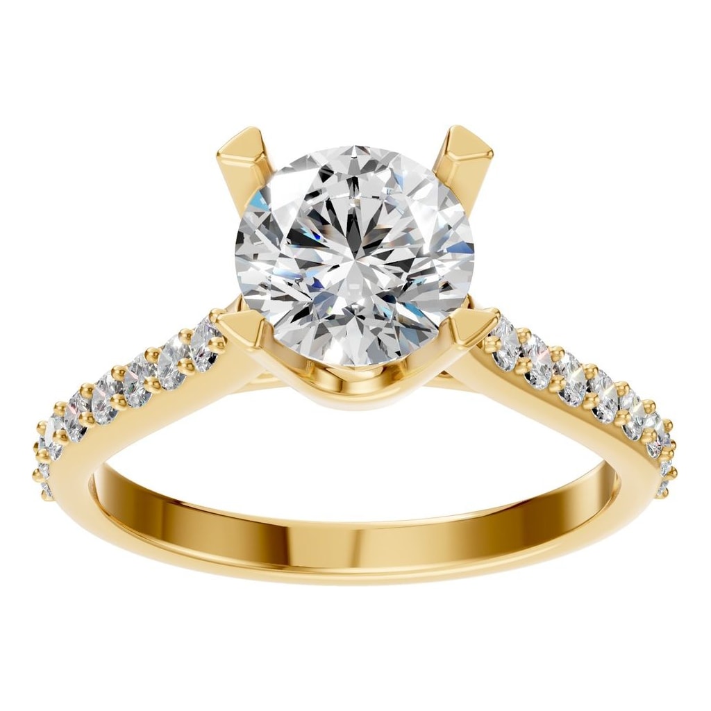 RI-6903 Yellow Gold Ring SET - Front View