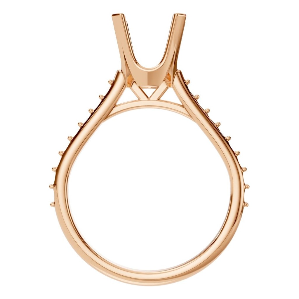 RI-6903 Rose Gold Ring UNSET - Top View