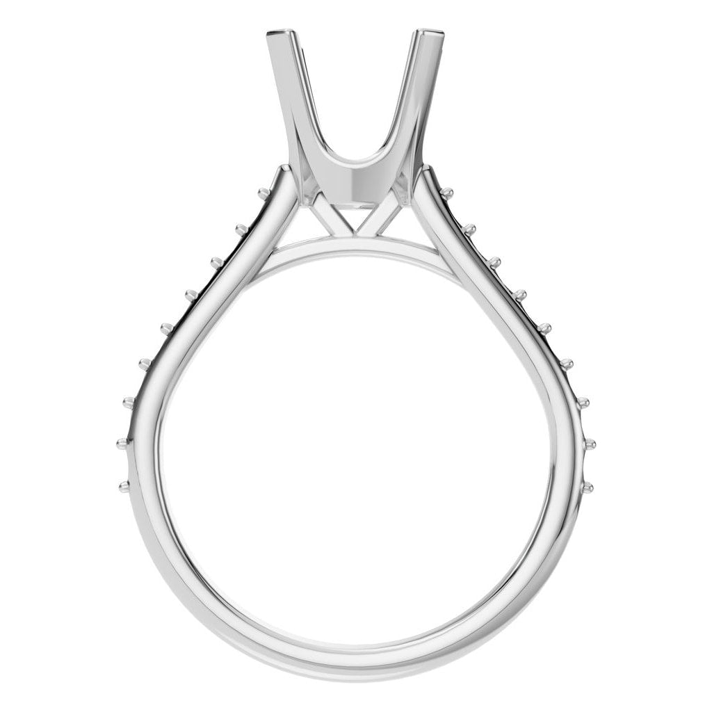 RI-6903 White Gold Ring UNSET - Top View