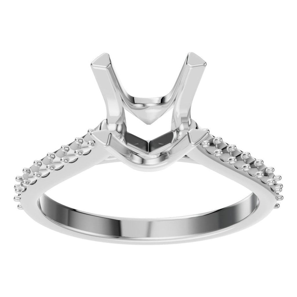 RI-6903 White Gold Ring UNSET - Front View