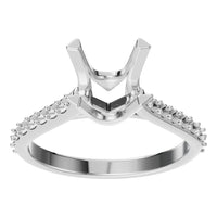 RI-6903 White Gold Ring UNSET - Front View