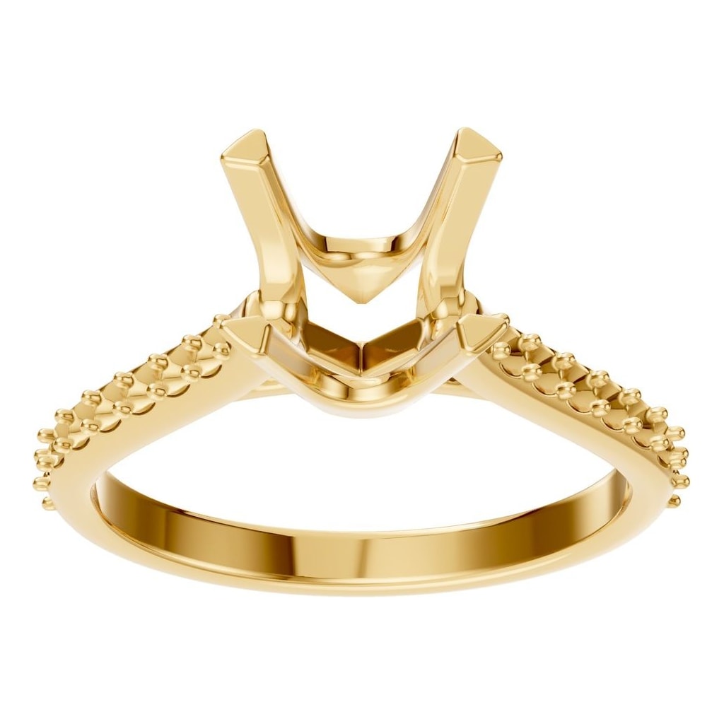 RI-6903 Yellow Gold Ring UNSET - Front View