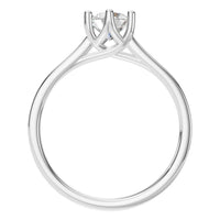 RI-7207 White Gold Ring SET - Top View