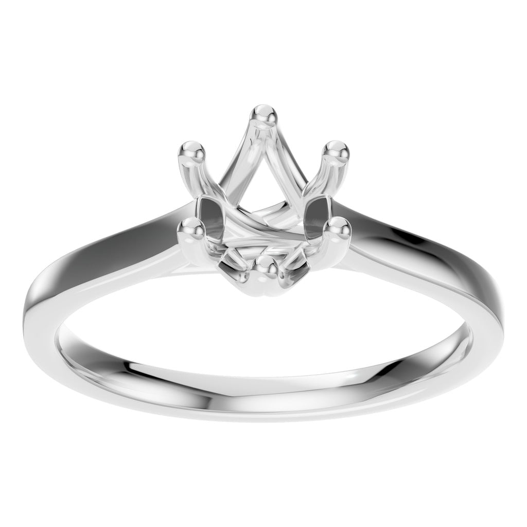 RI-7207 White Gold Ring UNSET - Front View